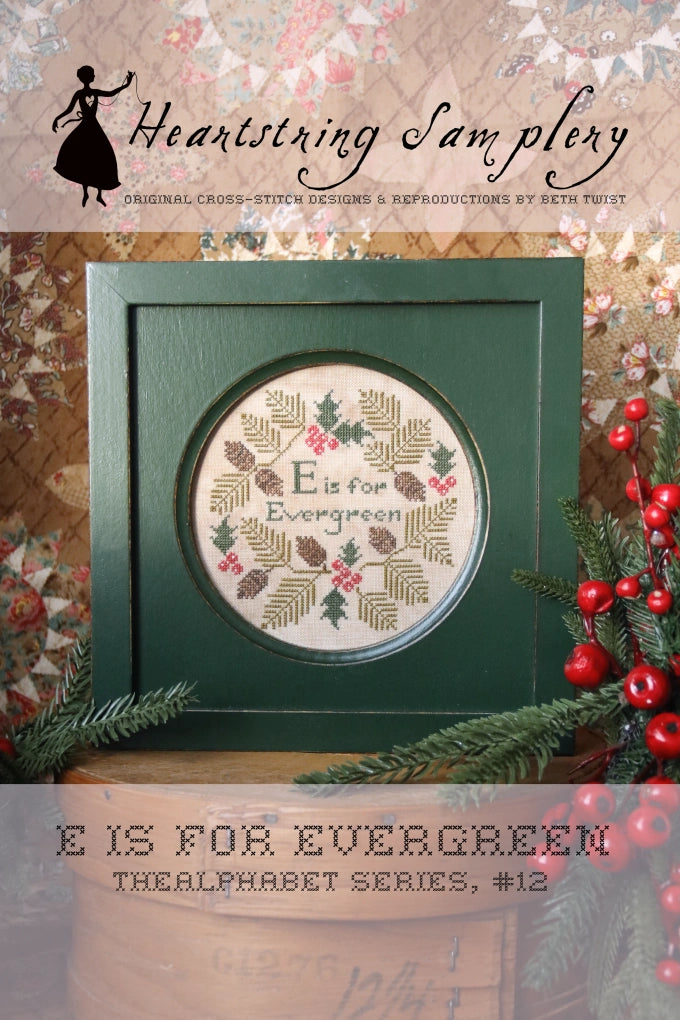PREORDER: Heartstring Samplery E is for Evergreen Cross Stitch Pattern