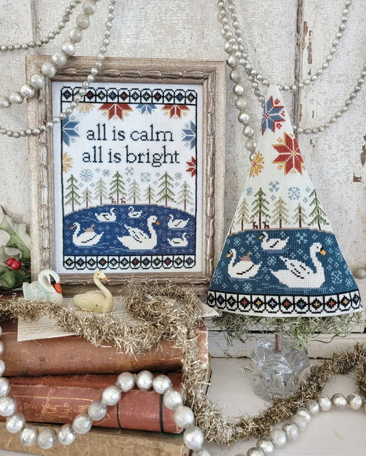 Seventh Day of Christmas Sampler & Tree Hello from Liz Mathews Cross Stitch Pattern