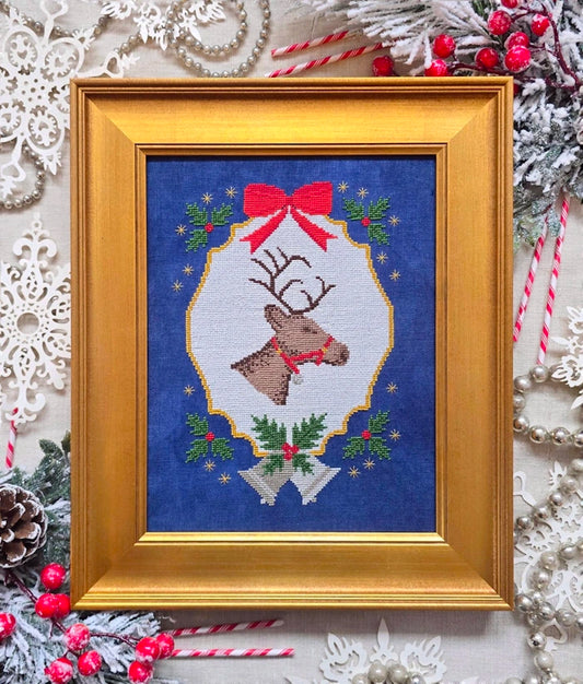 PREORDER Hello From Liz Mathews REINDEER'S CHRISTMAS MAGIC Cross Stitch Pattern