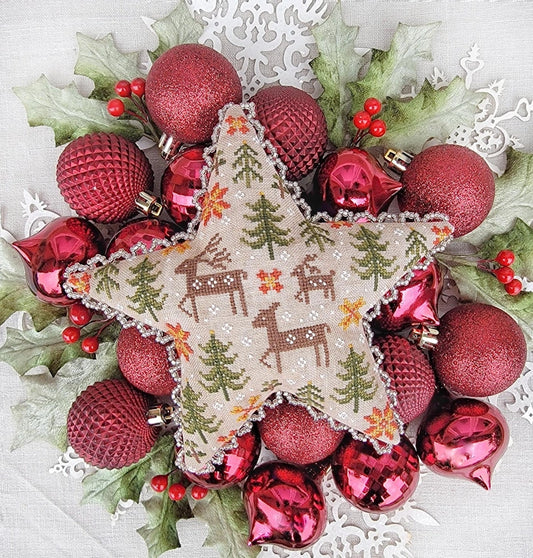 PREORDER Hello From Liz Mathews WINTER WOODLAND STAR & SAMPLER Cross Stitch Pattern