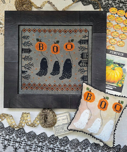 PREORDER Hello from Liz Mathews GHOSTING TO TOWN Cross Stitch Pattern