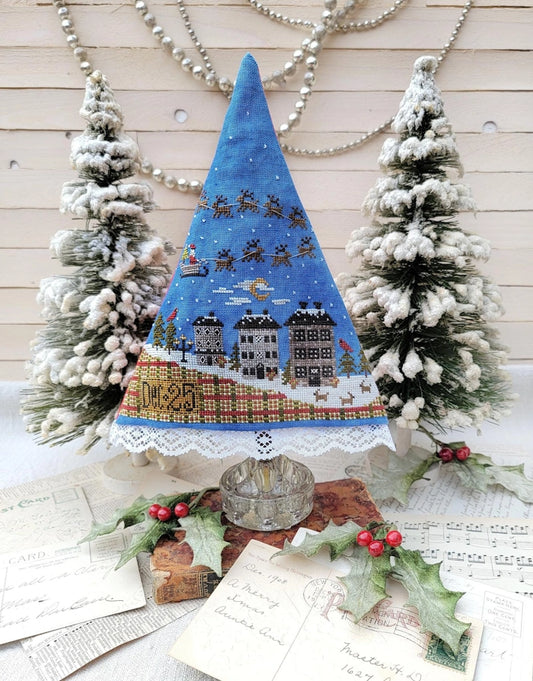 PREORDER Hello from Liz Mathews SANTA'S NIGHT TREE Cross Stitch Pattern