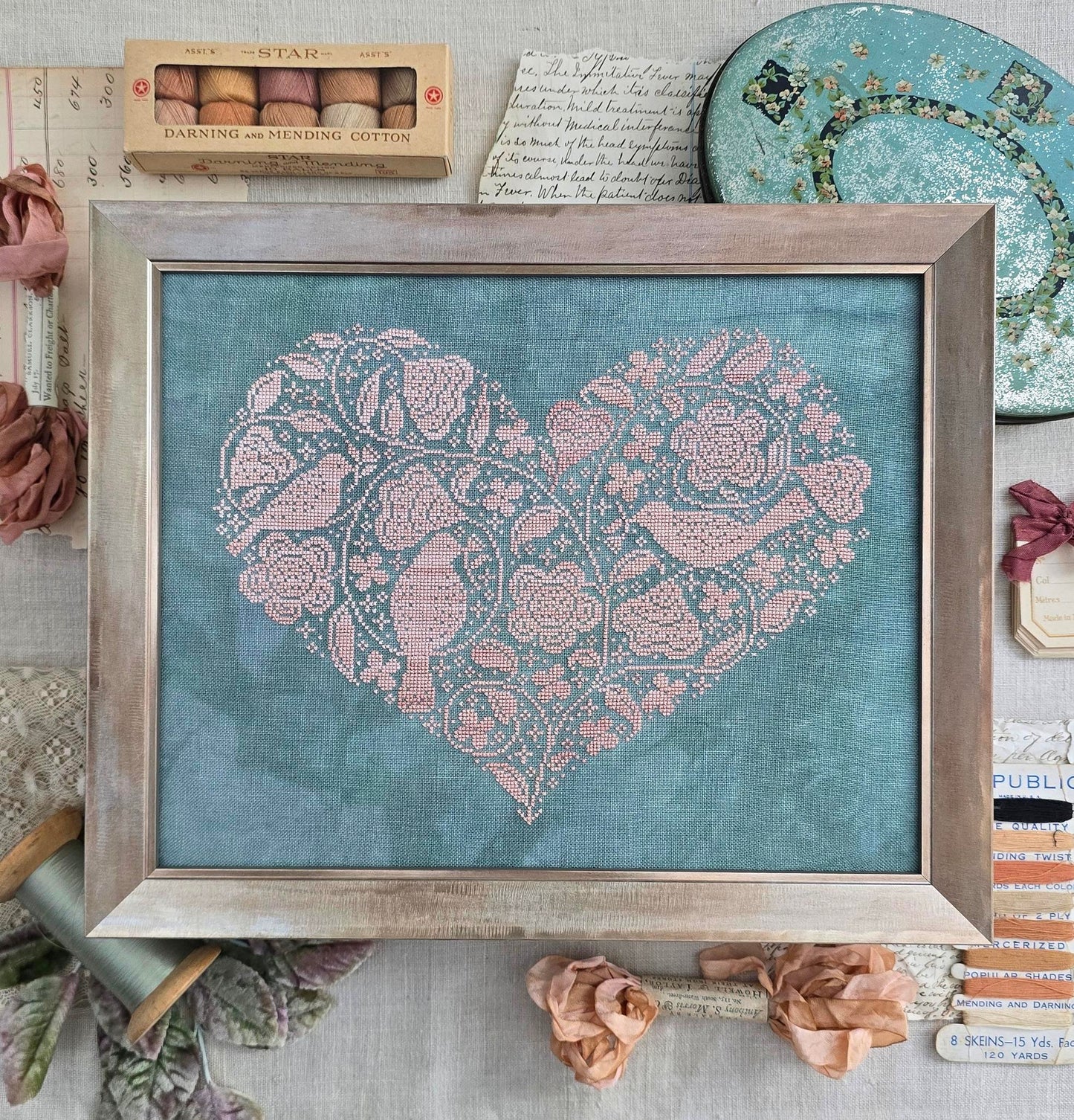 PREORDER Hello from Liz Mathews SWEET HEART Cross Stitch Pattern Nashville Market