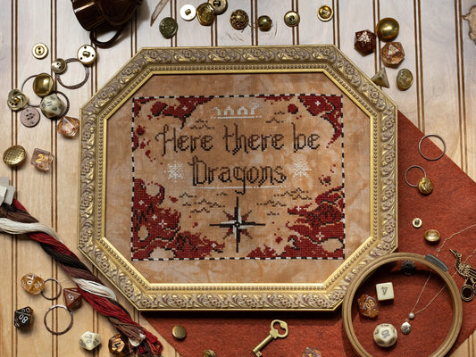 PREORDER Sprouting Lupine HERE THERE BE DRAGONS Cross Stitch Pattern