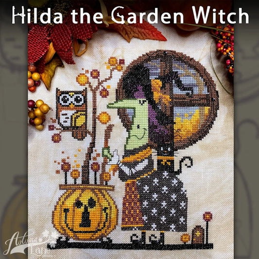 Hilda the Garden Witch Cross Stitch Pattern by Autumn Lane Stitchery PHYSICAL copy