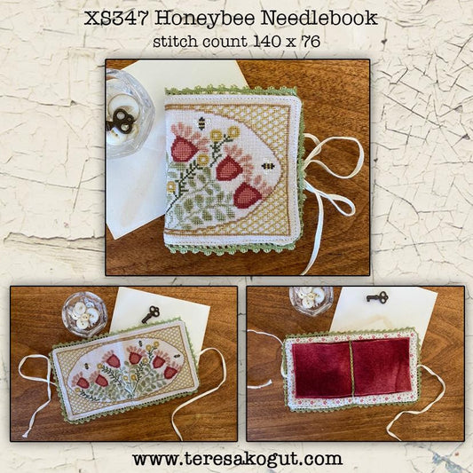 PREORDER Honeybee Needlebook by Teresa Kogut Cross Stitch Pattern Physical Copy