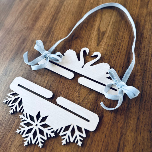 PREORDER Swan Flake Wooden Two Piece Bell Pull