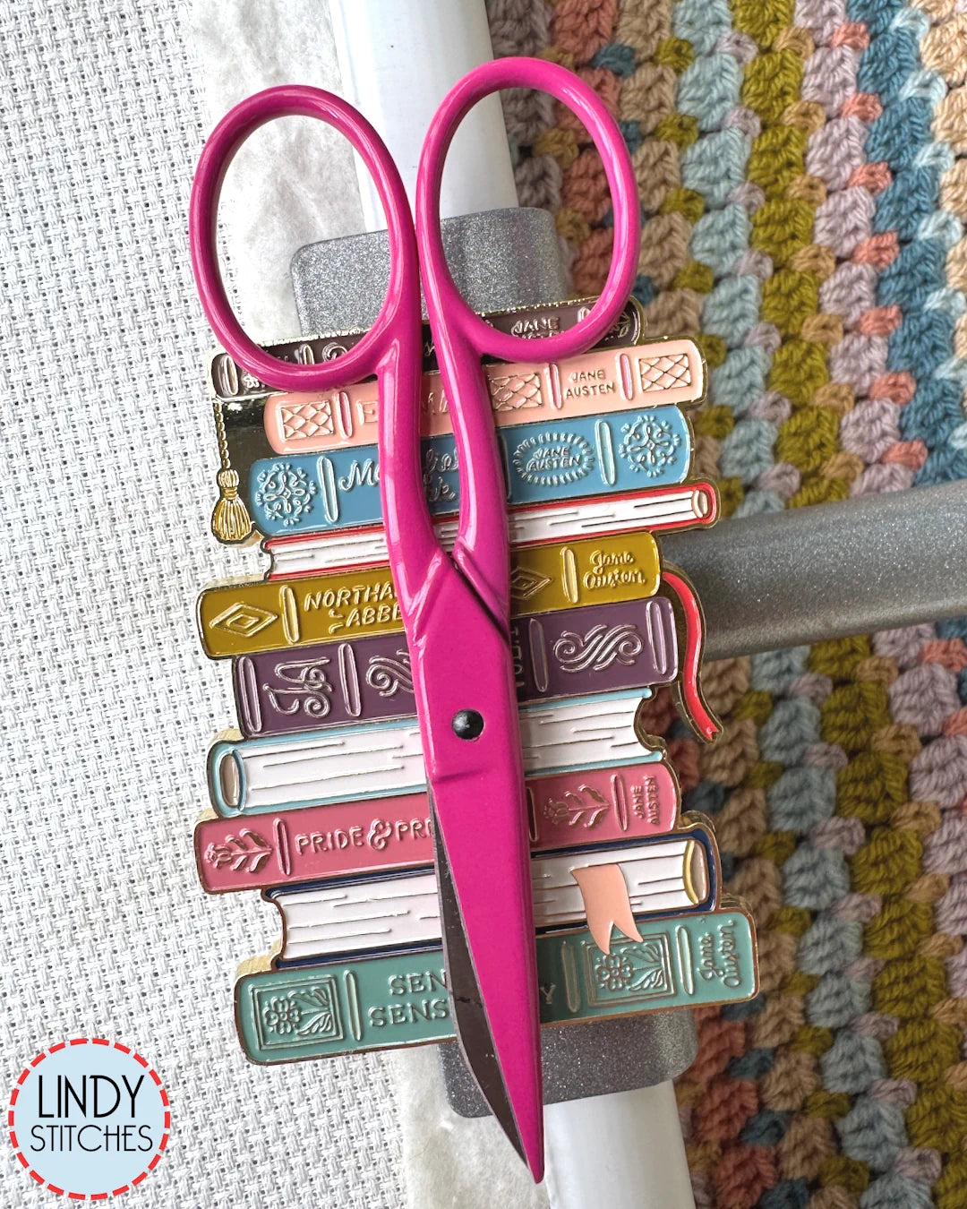 Jane Austen Stacked Books LARGE Needle and Scissor Minder