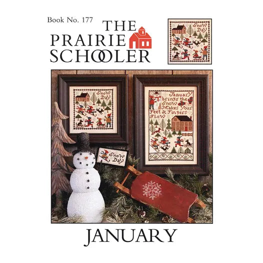 January The Prairie Schooler Cross Stitch Pattern #177 Physical Copy