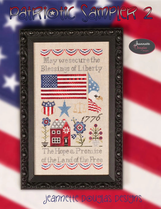 PREORDER Jeannette Douglas PATRIOTIC SAMPLER 2 Cross Stitch Pattern Nashville Market