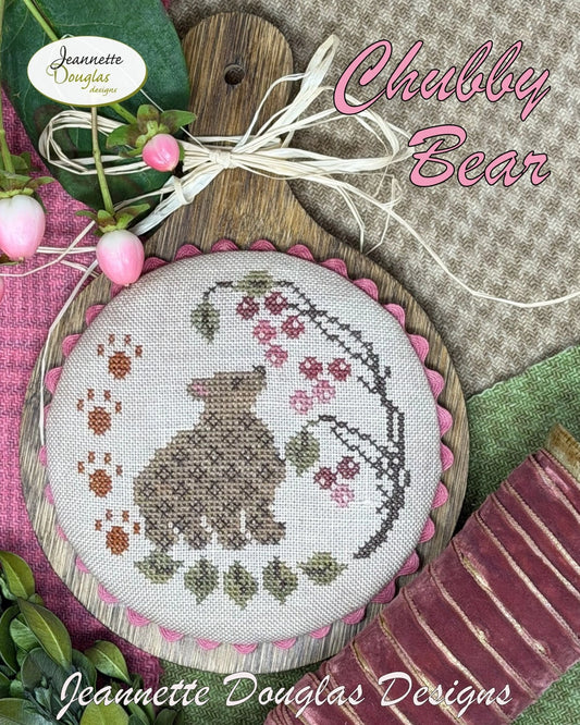 PREORDER Jeannette Douglas CHUBBY BEAR Cross Stitch Pattern Nashville Market