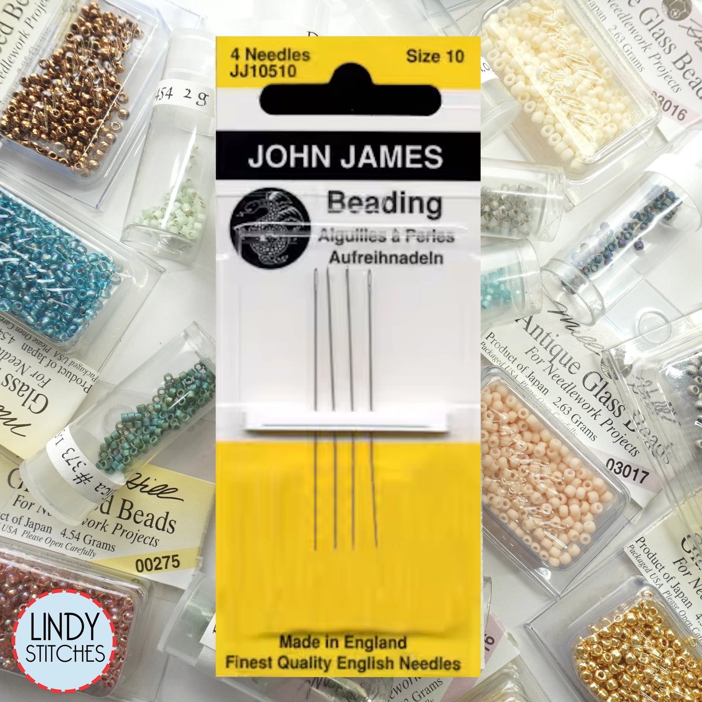 John James Beading Needles Size 10 Set of 4