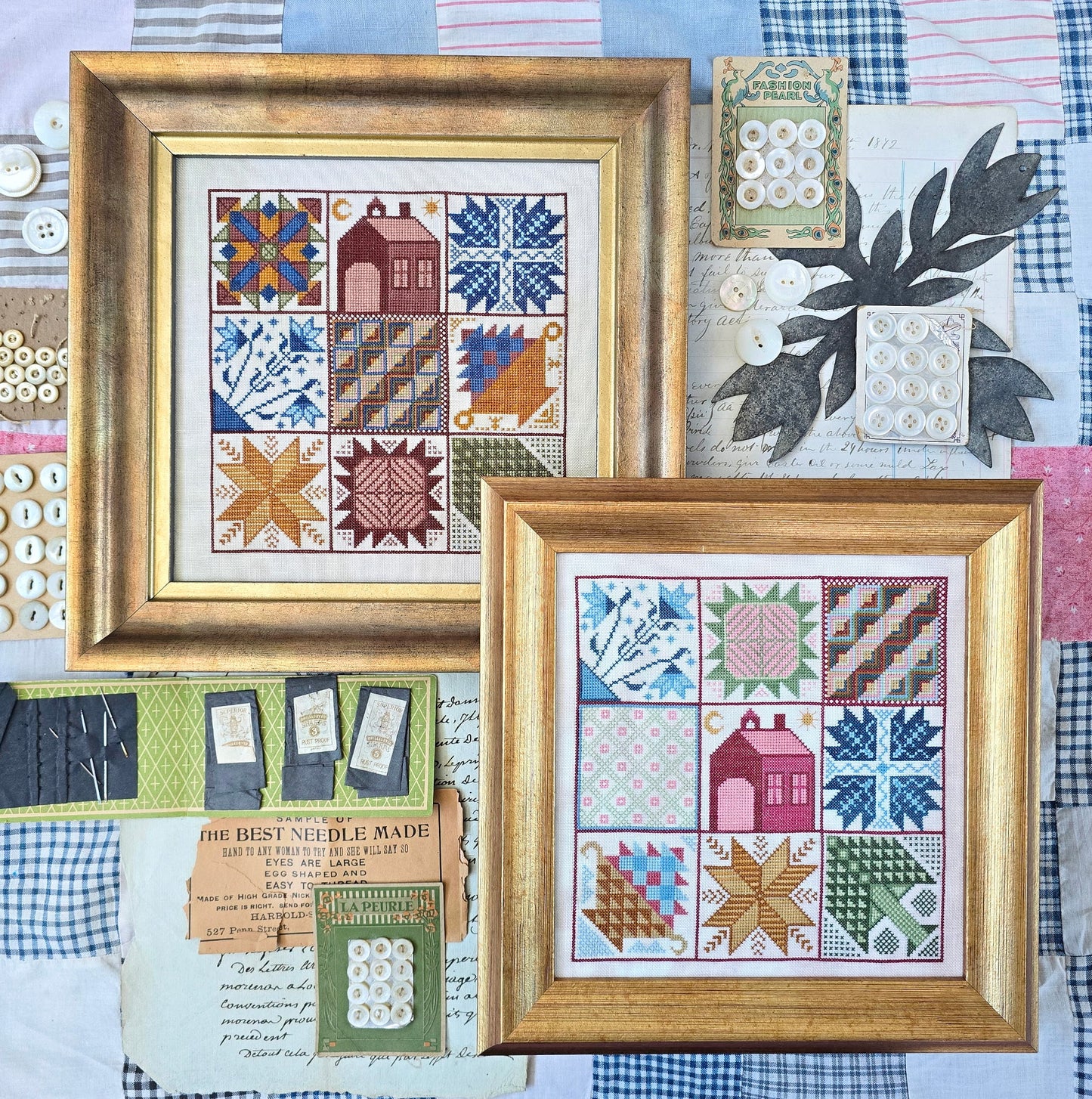 Kathy Barrick QUILT SQUARES Cross Stitch Pattern Nashville Market