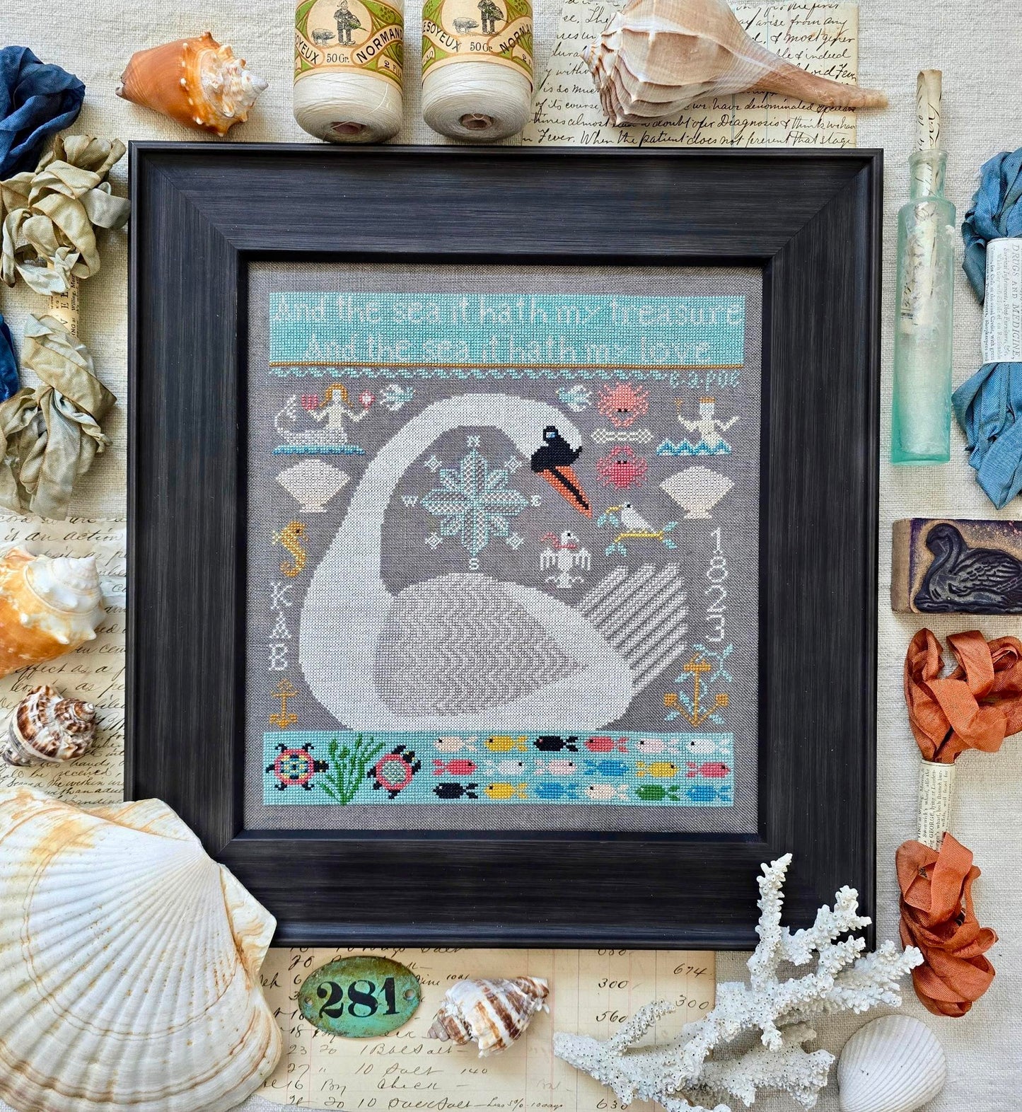 Kathy Barrick THE SEA HATH MY LOVE Cross Stitch Pattern Nashville Market