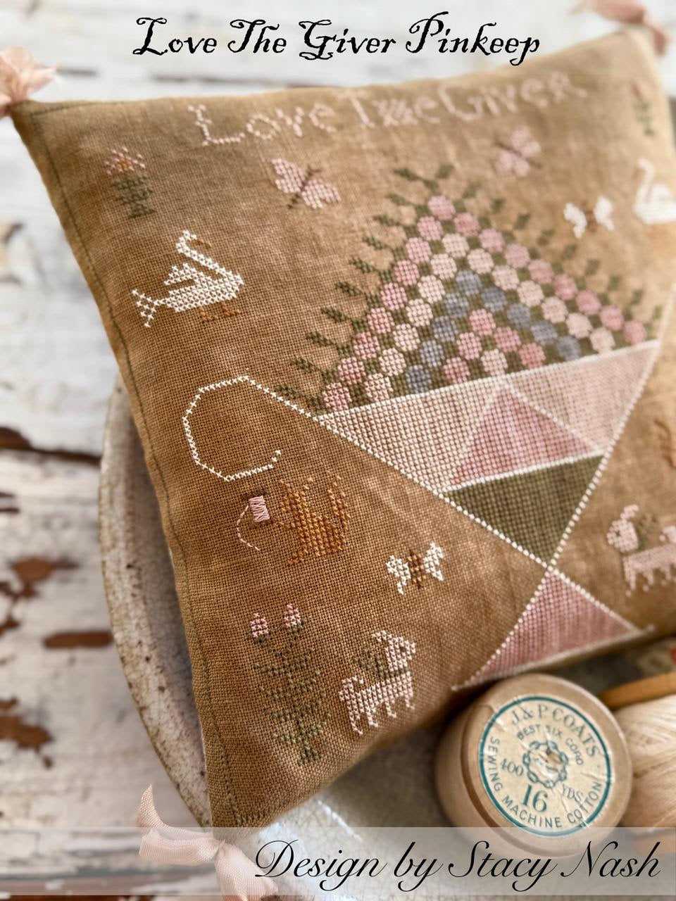 Stacy Nash LOVE THE GIVER PINKEEP Cross Stitch Pattern