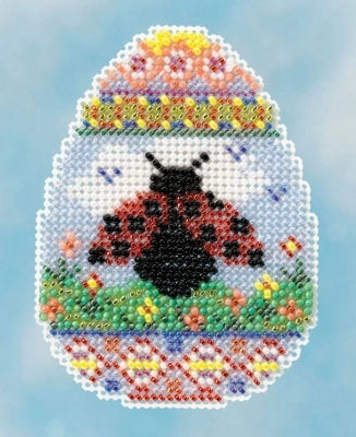 LADYBUG EGG Mill Hill Ornament Beads Cross Stitch Kit