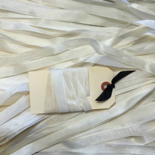 Snow Ribbon by Lady Dot Creates Hand Dyed 3 Yards Rayon Ribbon