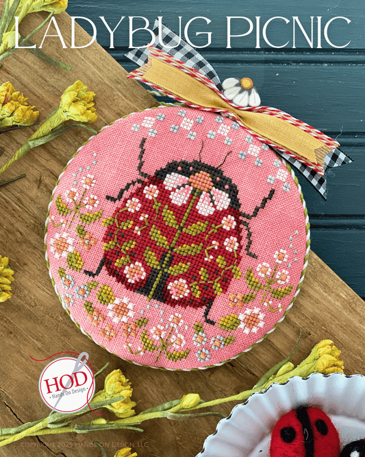 Ladybug Picnic Cross Stitch Pattern by Hands On Design Nashville Market