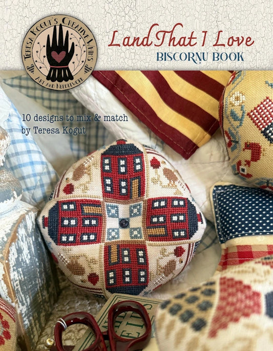Land That I Love Biscornu Book Cross Stitch Pattern by Teresa Kogut