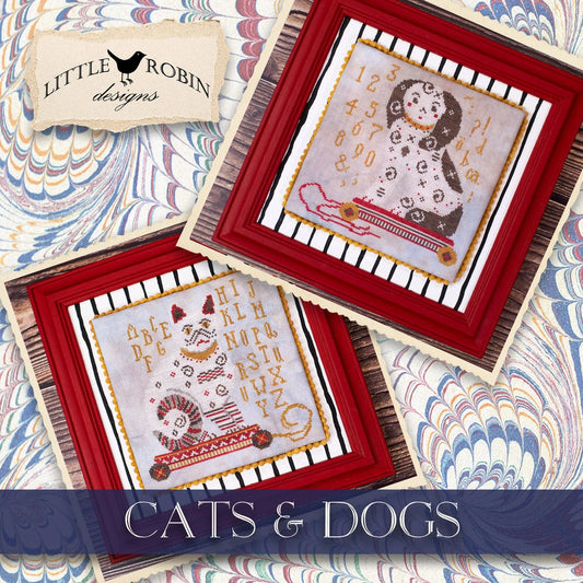 PREORDER Little Robin Designs CATS AND DOGS Cross Stitch Pattern Nashville Market
