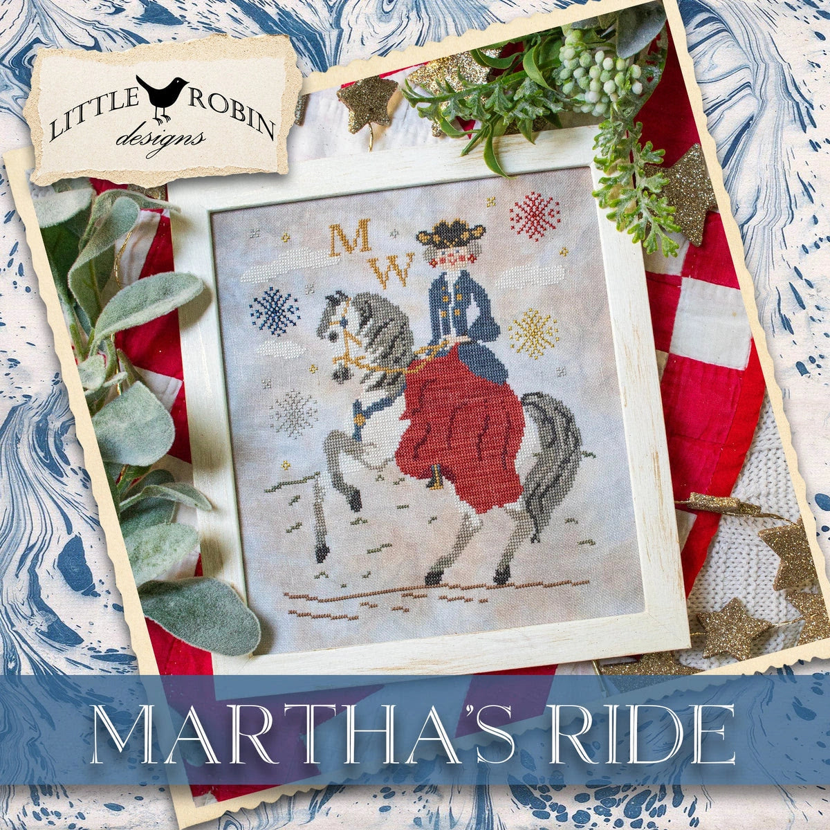 PREORDER Little Robin Designs MARTHA'S RIDE  Cross Stitch Pattern