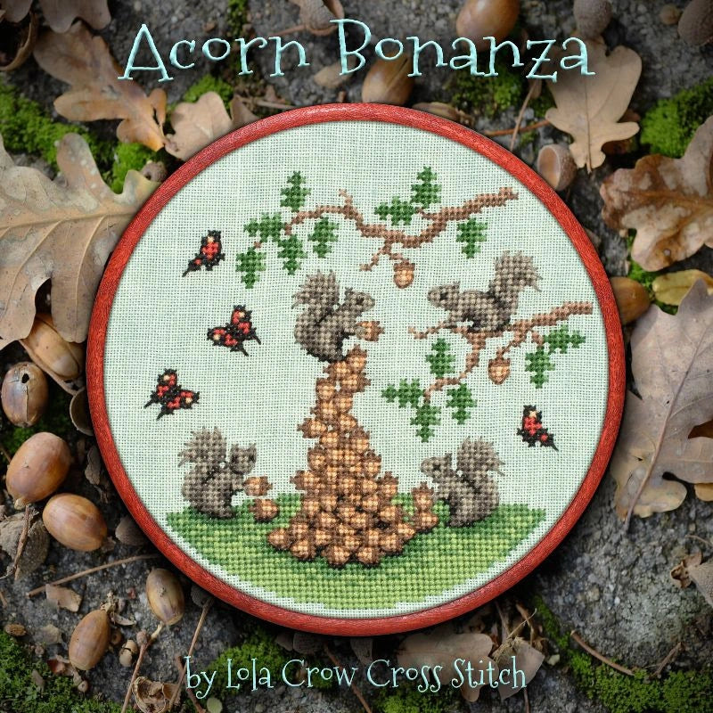 Lola Crow Acorn Bonanza Cross Stitch Pattern