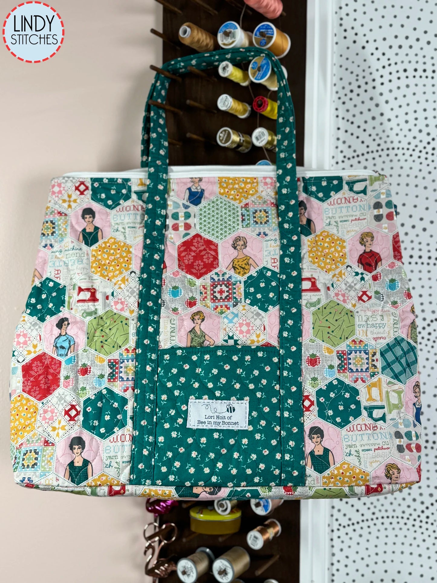 Lori Holt Sew Happy! Quilted Retreat Bag