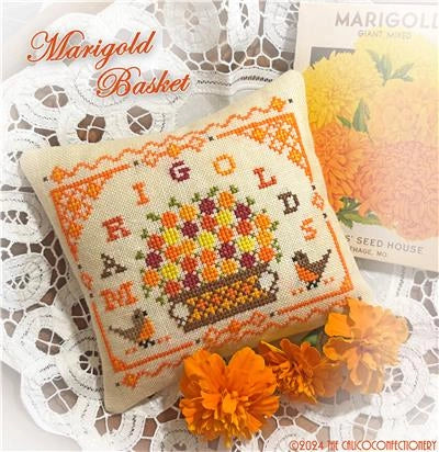 Marigold Basket Cross Stitch Pattern by Calico Confectionery