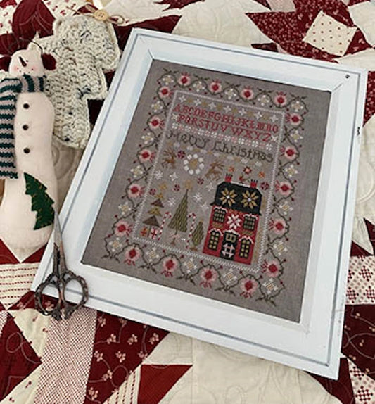 Merry Christmas Sampler by Pansy Patch Stitchery Cross Stitch Pattern Physical Copy