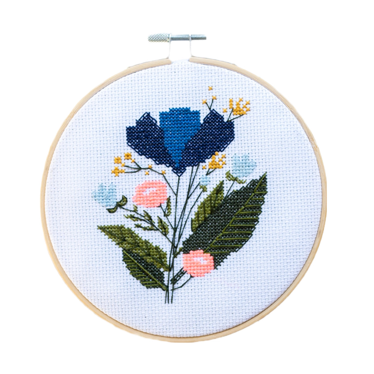 Midnight Floral Cross Stitch Kit Beginner Friendly