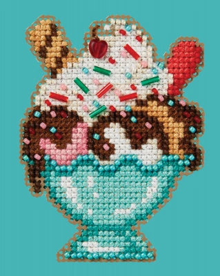 Ice Cream Sundae Mill Hill Ornament Beads Cross Stitch Kit