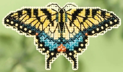 YELLOW SWALLOWTAIL Mill Hill Ornament Beads Cross Stitch Kit