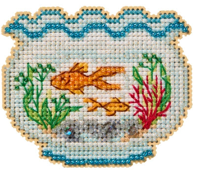 FISH BOWL Mill Hill Ornament Beads Cross Stitch Kit