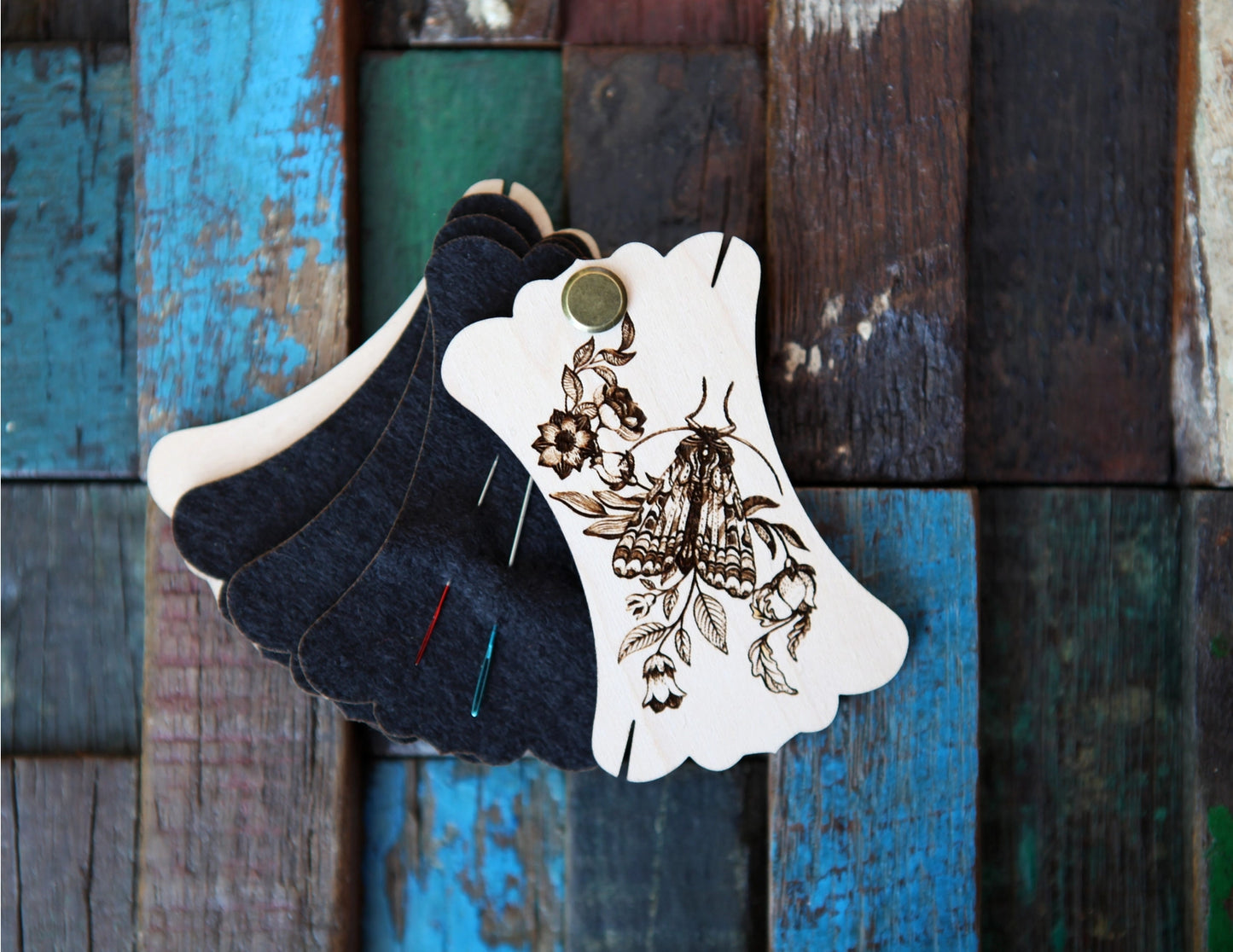 Midnight Moth Cedar & Felt Needlebook