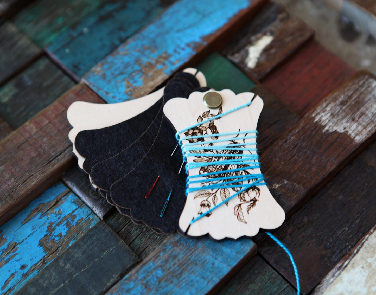Midnight Moth Cedar & Felt Needlebook