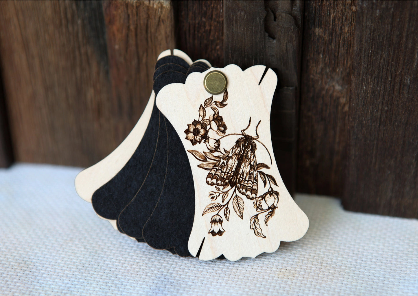 Midnight Moth Cedar & Felt Needlebook