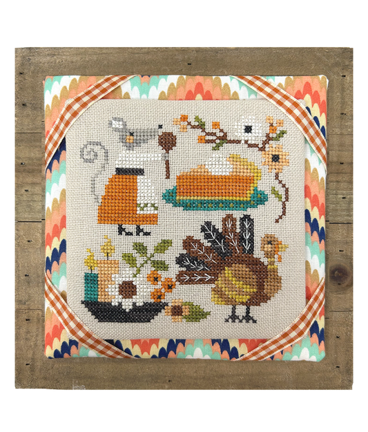 PREORDER Tiny Modernist MOUSE'S PUMPKIN PIE Cross Stitch Pattern
