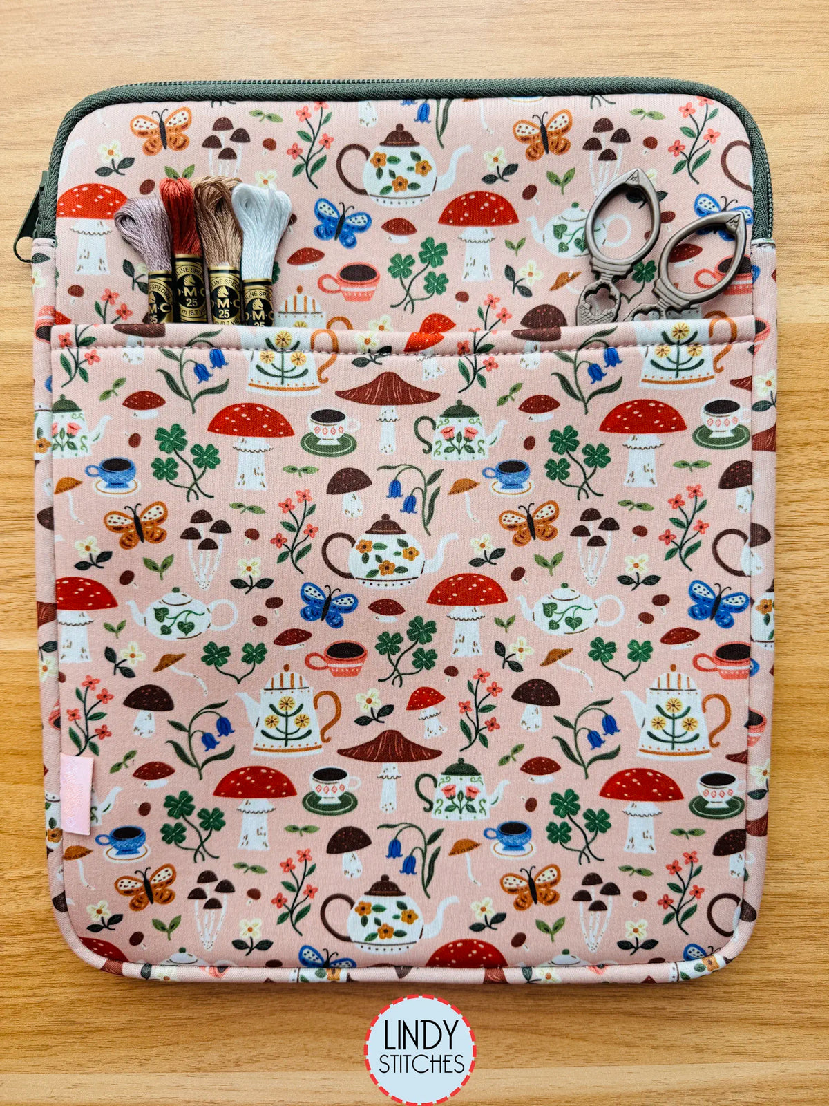 Mushroom Tea Zippered Project Bag