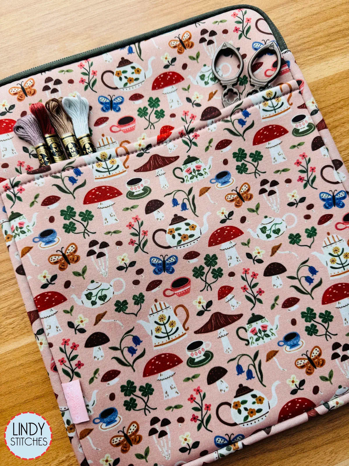 Mushroom Tea Zippered Project Bag