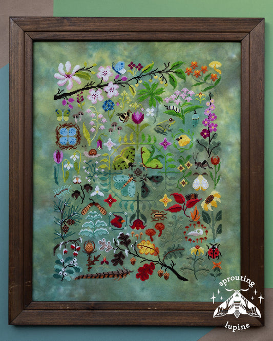 PREORDER Sprouting Lupine NATURE'S JOURNEY Cross Stitch Pattern
