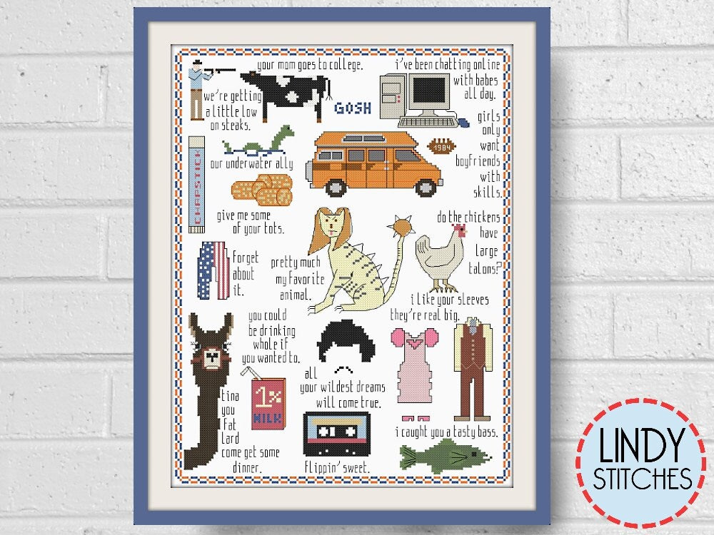 Napoleon Dynamite Sampler PDF Cross Stitch Pattern by Lindy Stitches