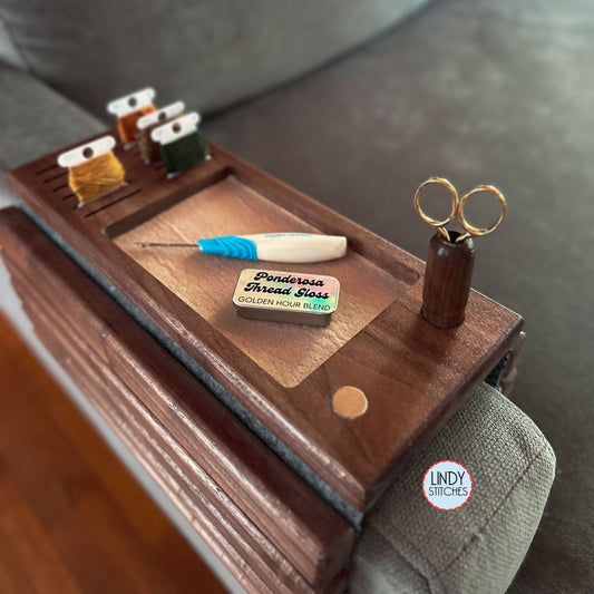 Wooden Arm Tray for Needlework Organization