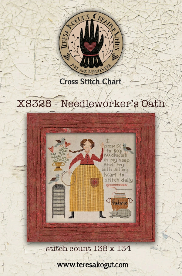 PREORDER Needleworker's Oath by Teresa Kogut Cross Stitch Pattern Physical Copy