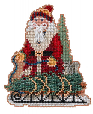 Norway Spruce Santa Timberline Mill Hill Ornament Kit with Beads