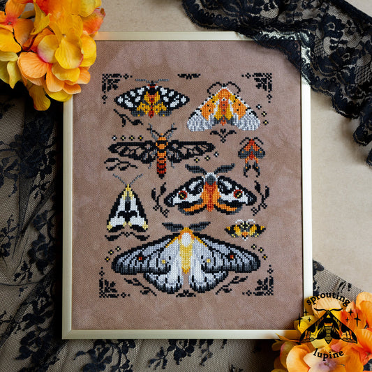 PREORDER Sprouting Lupine OCHRE WINGS Cross Stitch Pattern
