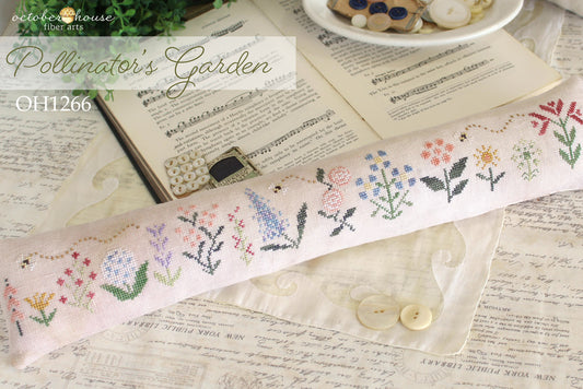 Pollinator's Garden Cross Stitch Pattern by October House Fiber Arts