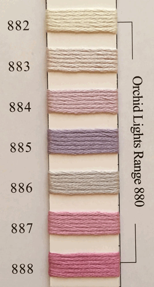 Needlepoint NPI Silk Floss 8 Ply Orchid Lights Range 882 883 884 885 886 887 888
