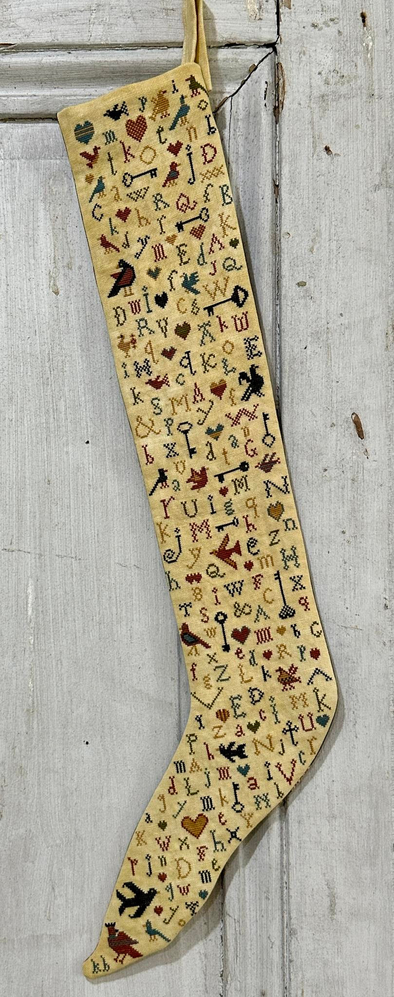 PREORDER Kathy Barrick PRIMITIVE STOCKING Cross Stitch Pattern