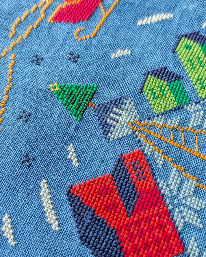 PREORDER Shaded Stitchery CHRISTMAS COMPASS ROSE Cross Stitch Pattern Nashville Market