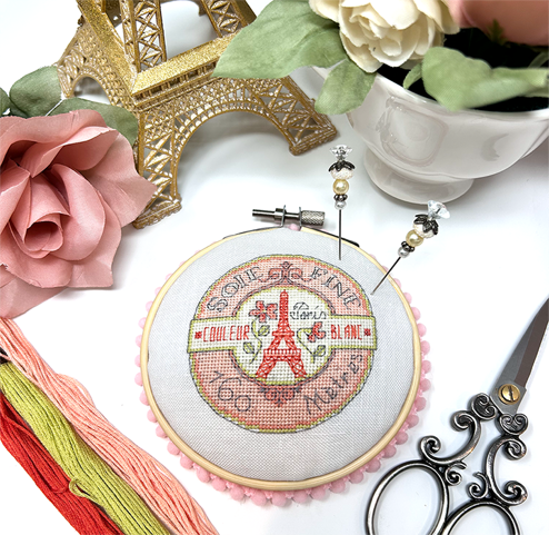 Vintage Paris Pincushion Cross Stitch Pattern by Tiny Modernist Nashville Market